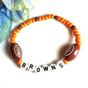 Cleveland Browns Beaded Bracelet Brownie Game Day Jewelry Team Spirit NFL friend